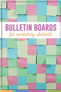 Creating bulletin boards in the secondary classroom can be a struggle. Don't make them babyish and involve students! Here are easy guidelines. #BulletinBoards