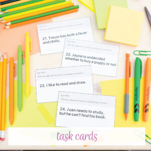 Elementary grammar: grammar task cards work well with activities
