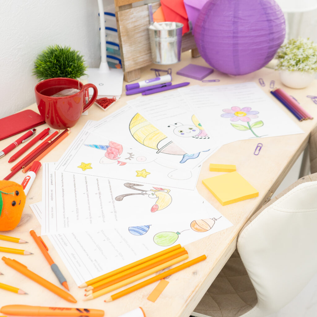 coloring grammar activity