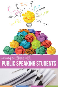Speech outlines for students can greatly improve a public speaking unit. With middle school public speaking students, add a speech outline to speech lesson plans for organization. Middle school speech lessons should include an outline to give public speaking students confidence & strategies for a successful presentation. Sixth grade language arts & seventh grade language arts students are capable of writing speech outlines.