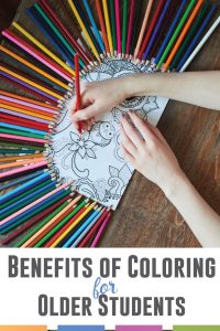 Looking for benefits of coloring sheets with older students? Brain based research says that coloring helps students learn. #BrainBasedLearning #ColoringActivities