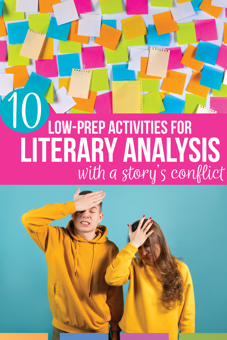 What types of conflict activities in literature will you share with students. Add literary elements activities to your literature unit.