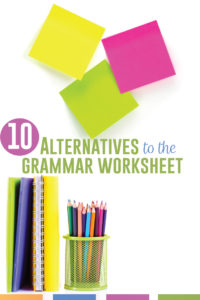 Grammar worksheets provide scaffolded grammar practice for middle school language arts students. Are fun grammar worksheets possible? Alternatives & grammar for high school can include mentor sentences, color coded grammar worksheets, & hands on grammar activities. Grammar review worksheets have their purpose, but give English language arts students interactive grammar activities that will expand their understanding of language & meet language standards.