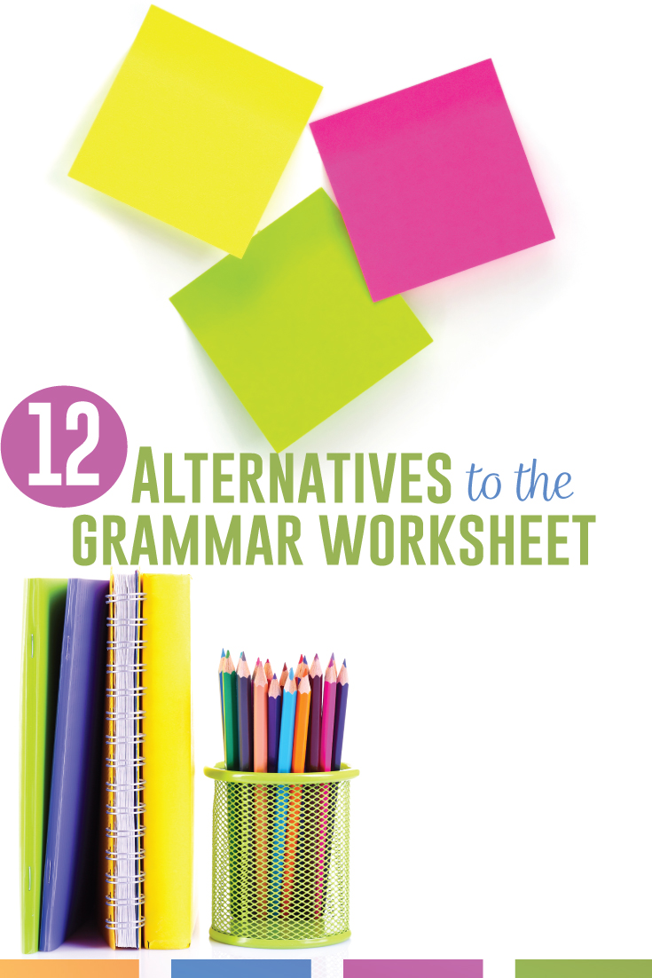 What alternatives to the grammar worksheet will help your language arts students? Engage middle school language arts students with one of these twelve alternatives to the grammar worksheet.