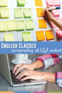 How can an English teacher fit all ELA content into lessons? Meet standards and fit writing, language, and reading together. #HighSchoolELA #EnglishTeacher