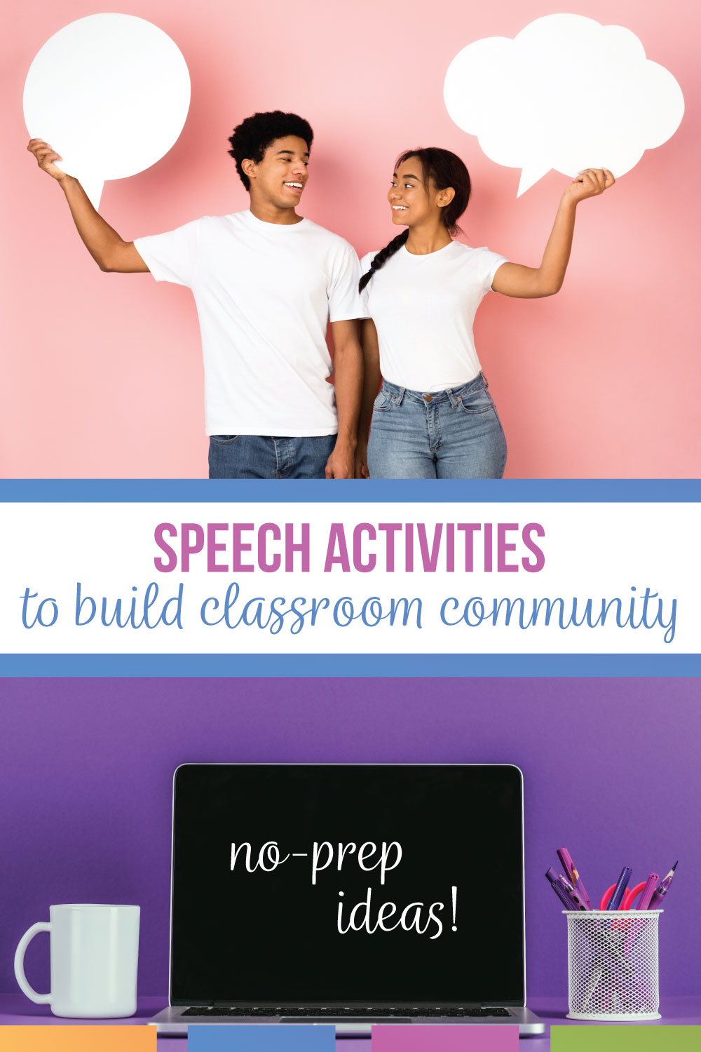 Public speaking lessons can build a classroom community with trust & engaging speech activities. A speaking lesson plan can be simple with no prep for the language arts teacher. Speech lesson plans should provide an opportunity for reflection & growth. Make speech class lessons meaningful with these public speaking ideas. 