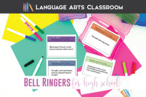 Does your high school language arts classroom need structure and organization? Bell ringers for high school English will build relationships and improve classroom management. Try grammar bell ringers for high school or other engaging lessons for high school English classes. Bell ringers for high school language arts will help you meet literature standards and langauge standards while providing expectations for students. Encourage young writers and readers with bell ringers.