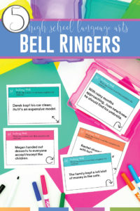 Does your high school language arts classroom need structure and organization? Bell ringers for high school English will build relationships and improve classroom management. Try grammar bell ringers for high school or other engaging lessons for high school English classes. Bell ringers for high school language arts will help you meet literature standards and langauge standards while providing expectations for students. Encourage young writers and readers with bell ringers.