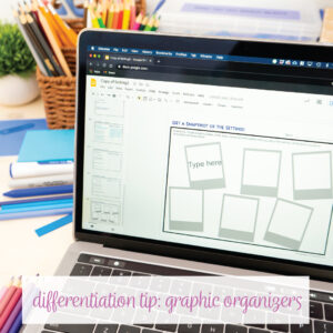 Graphic organizers can help with differentiation in English classroom.