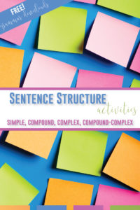 Secondary ELA teachers: How to teach sentence stucture? Connect grammar to writing with these sentence structure activities and free grammar downloads. Teaching sentence structure can benefit young writers because they have new tools to express their ideas. A sentence structure lesson can teach comma use, semicolon rules, and conjunction lessons. Sentence structure activities can be hands on grammar. High school language arts teachers: how to each sentence structure is here!