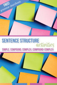 Secondary ELA teachers: How to teach sentence structure? Connect grammar to writing with these sentence structure activities and free grammar downloads. Teaching sentence structure can benefit young writers because they have new tools to express their ideas. A sentence structure lesson can teach comma use, semicolon rules, and conjunction lessons. Sentence structure activities can be hands on grammar. High school language arts teachers: how to each sentence structure is here!