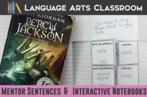 Interactive notebook pieces for mentor sentences - use with any novel or short story.