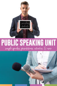 What public speaking unit and public speaking activities will you complete with your secondary students? Adapt this speech unit to your high school English classroom. Add pieces of this speech unit to your language arts curriculum. Finally, download free public speaking activities.