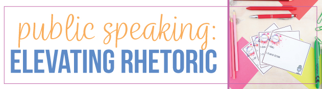 Elevate student rhetoric with public speaking activities as part of a teaching public speaking lesson plan.