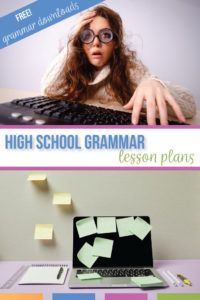 Looking for grammar lessons for high school English classes? Grammar for high school must connect grammar to writing and engage secondary students. Teach high school grammar in context and make high school grammar lessons meaningful. Download free grammar lessons for ninth grade language arts classes. Grammar lessons for high school students include parallelism, choosing the correct word, and correcting modifier mishaps. Add these grammar lessons to high school ELA classes.