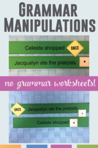 Grammar Manipulations are a kinesthetic approach to teaching grammar - no grammar worksheets! Let students practice punctuation, sentence patterns, and writing skills with this interactive grammar activity.
