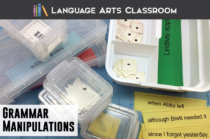 Grammar Manipulations: let students physically maneuver their language! These interactive grammar pieces will have students punctuating and understanding grammar in a new way.