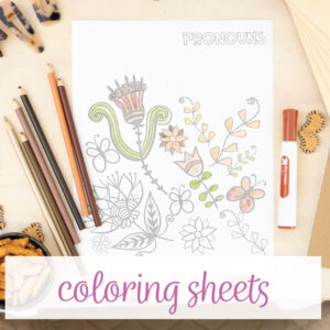 Color by grammar: study pronouns coloring sheets.