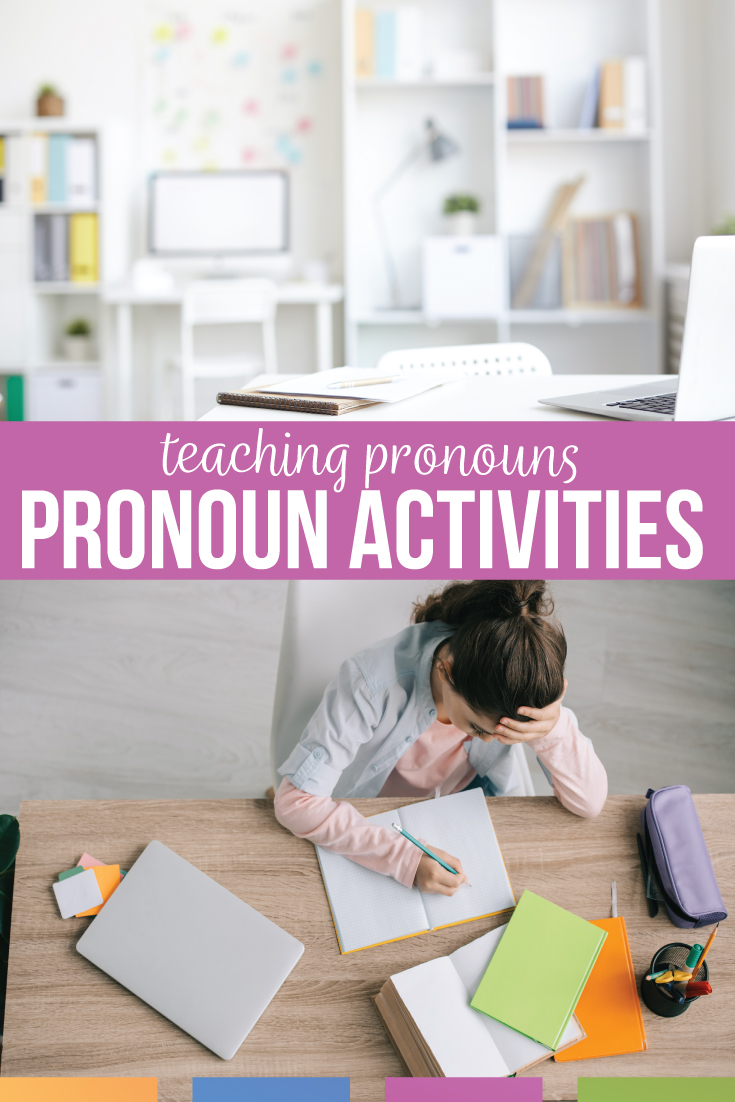 Add worksheets on pronouns & pronoun activities to your middle school language arts lessons. Teaching pronouns can be interactive in applying grammar to writing. Included are free pronoun worksheets & grammar activities for pronoun lessons. Add pronouns worksheets & color by grammar to sixth grade language arts. Pronoun worksheets & worksheet alternatives engage middle school English learners. Teaching pronouns with pronoun activities can make grammar fun & teach grammar in context. A pronoun worksheet will help the foundation of grammar.