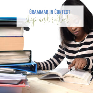 Reflect upon your grammar lessons as you teach grammar in context.