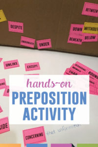 Looking for an interactive grammar activity? Try the preposition box which is simple and gets students interacting with grammar. Click for a free download. #GrammarLessons #LanguageArts