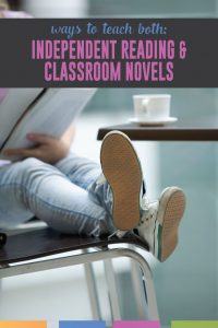 Independent reading vs. classroom novels: how do you handle both concepts? Read this post for practical ideas to cover both in your secondary ELA classroom. #HighSchoolELA #IndependentReading