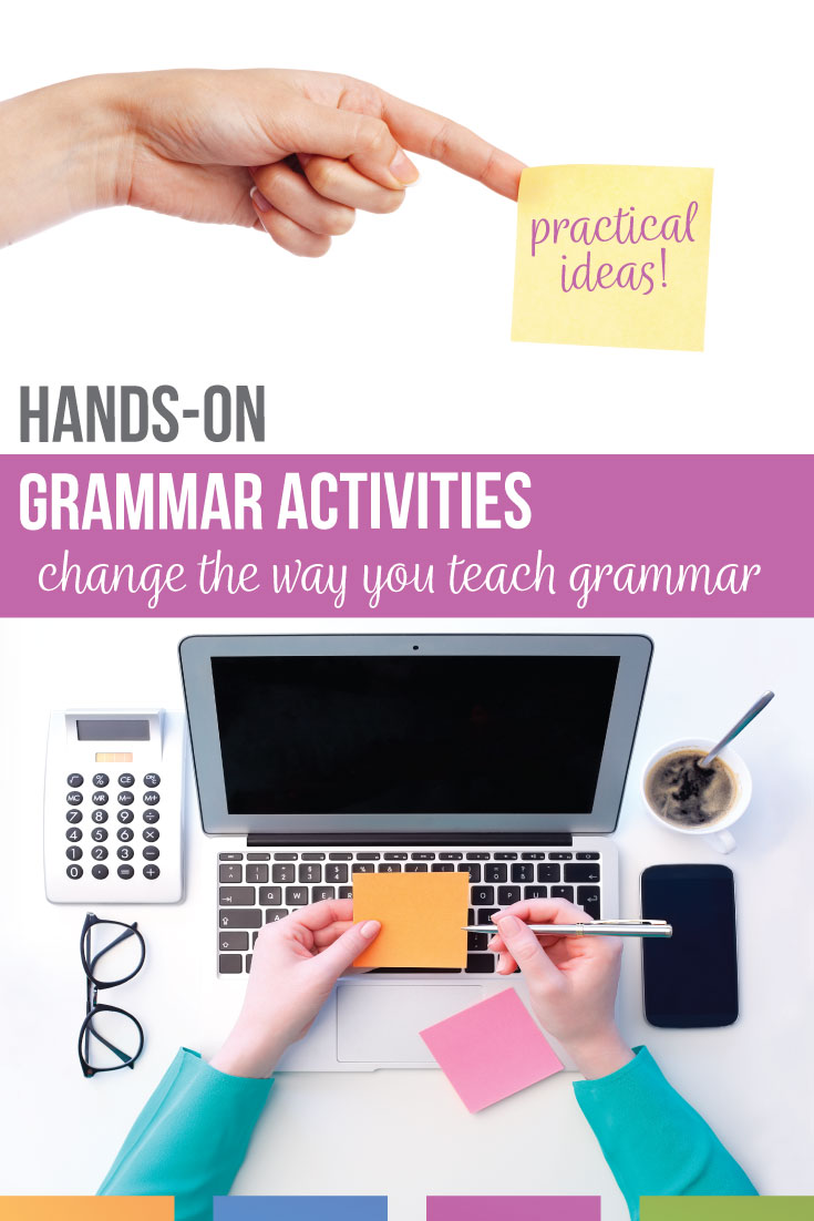 Hands-on grammar lessons are fabulous alternatives to the grammar worksheet. Hands on grammar allows students to play with their language & encourages engaging grammar activities. Hands on language arts activities like sentence manipulations and sentence building help kinesthetic learners. Hands on lessons with grammar manipulatives can engage young English students & middle school language arts classes with grammar lessons. Meet language standards with hands on grammar activities. 