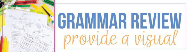 Visuals in grammar lessons can help students understand grammar activities. 