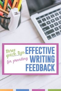 Stuck on providing writing feedback to students? I have three quick ways to provide meaningful writing feedback to older students. #WritingLessons #HighSchoolELA