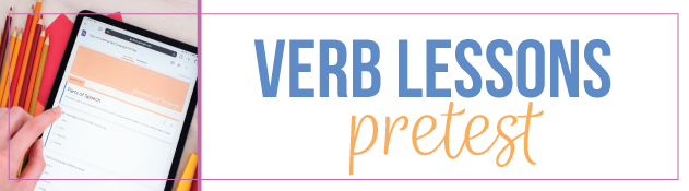 To plan verb lesson plans, start with a pretest that covers the eight parts of speech