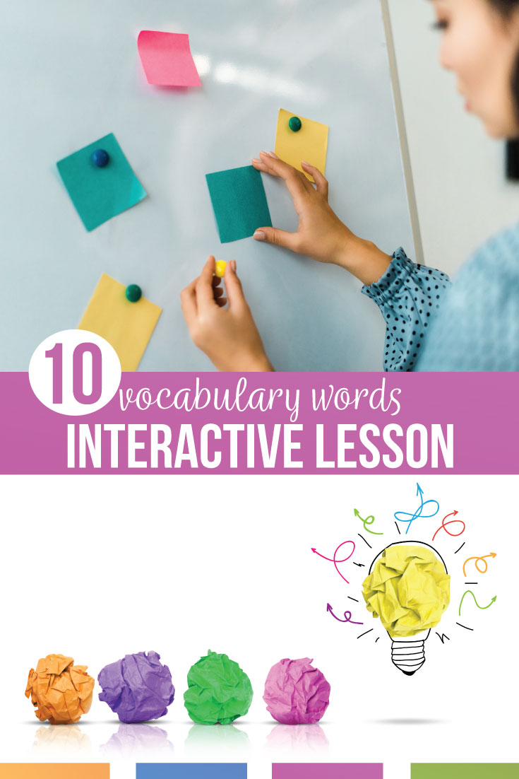 Download a free vocabulary and grammar lesson with ten vocabulary words. Vocabulary lessons can provide a variety & branch off a grammar word wall. Vocab lesson ideas should encourage students to manipulate vocabulary words in a brain-based learning manner. Vocabulary word activities can work with literature & writing lessons for middle school languge arts classes & high school language arts classes.