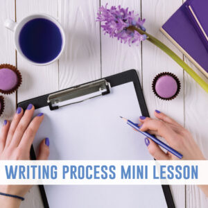 Writing process mini lessons establish community with secondary writing students. Mini lessons for writing engage high school writers.