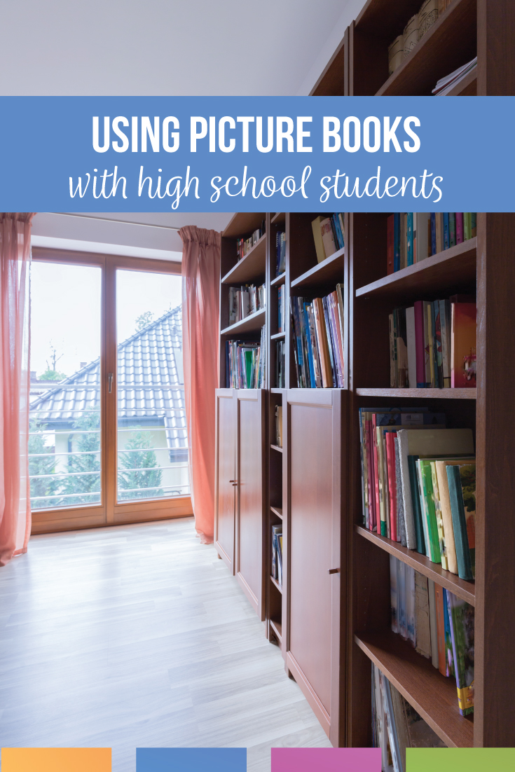 Picture books for high school students will engage reluctant readers. This post contains picture books for high school that students wil read. Use picture books in the classroom as connections to literature, as inspiration to creative writing pieces, and as lessons for literary analysis. Picture books for high school students belong in your secondary classroom ibrary. Ask students to write book reviews or to analyze characters with children's books. 