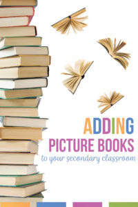 Picture books for high school students will engage reluctant readers. This post contains picture books for high school that students wil read. Use picture books in the classroom as connections to literature, as inspiration to creative writing pieces, and as lessons for literary analysis. Picture books for high school students belong in your secondary classroom ibrary. Ask students to write book reviews or to analyze characters with children's books.
