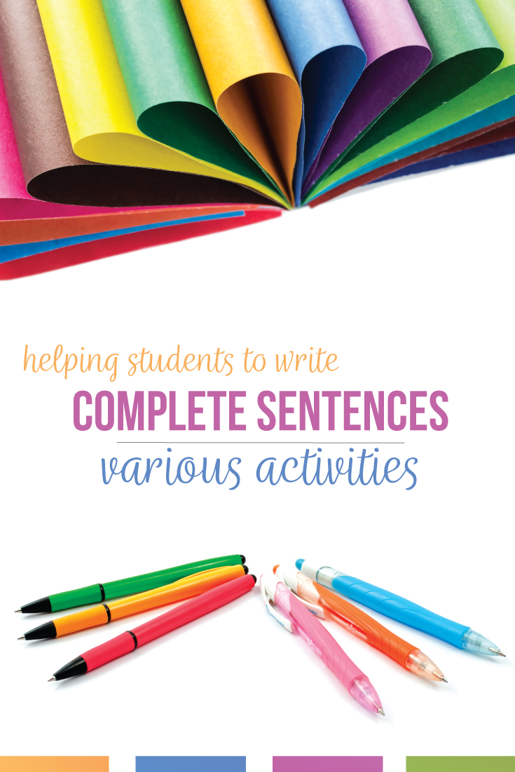 Connect grammar to wrriting: teach students how to write a complete sentence. Teaching complete sentences is part of writing lessons & writing units for middle school language arts classes. A complete sentences lesson requires grammar worksheets & student data. Create a complete sentence activity for how to write a complete sentence. Teaching complete sentences will connect grammar to writing with authentic sentence errors. Correct student writing with middle school ELA students' involvement.