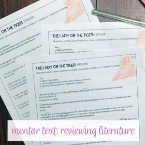 Mentor sentence examples can come from modern or classic texts.