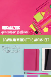 Learning stations for middle school ELA can benefit students. Grammar stations are a great alternative to the grammar worksheet. Middle school English grammar lessons can be engaging.