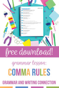 Teaching commas can be engaing & can connect grammar to writing. A simple comma activity is to write with students & model punctuation rules. If an ELA teacher needs how to teach commas in a fun way, try comma activities for corrections & applying writing to pictures. Basic comma usage worksheet practice comma rules for kids. Basic punctuation lesson plans can include comma worksheets. Download this free comma activity for high school English classes. Add comma practice to eighth grade ELA and middle school language arts punctuation units.