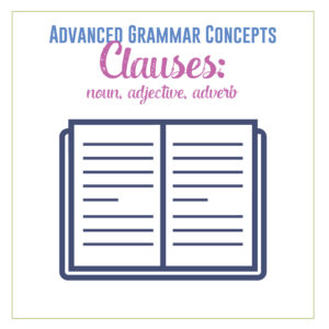 Older students will study noun, adjective, and adverb clauses. Here is a grammar lesson plan for covering clauses. #GrammarActivities