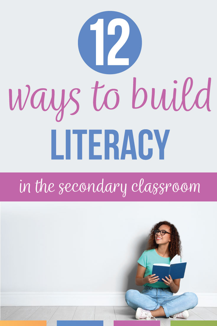 12 Ways To Build Literacy in the Secondary Classroom: honest tips to increase secondary literacy with high school English classes. Teaching literacy in high school can include First Chapter Fridays, direct instruction, and read alouds. Encourage literacy in high school by modeling reading. High school literacy improves classroom performance and understanding of complex informational texts. Build literacy with a variety of tools.