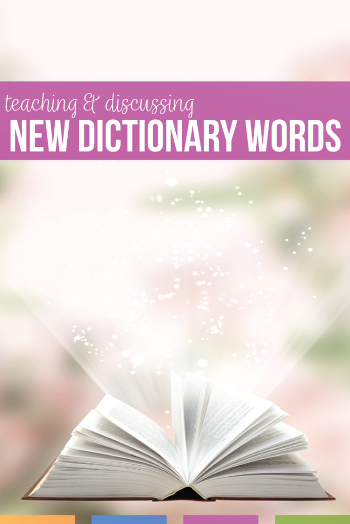 Teaching New Dictionary Words Language Arts Classroom