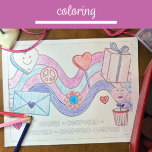 Valentine's Day grammar coloring sheet