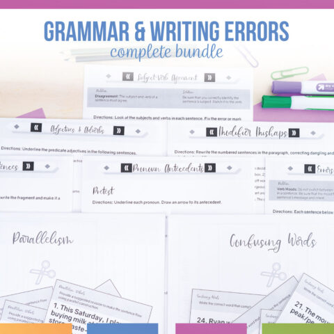 Common Grammar Errors Unit | Identifying Writing Errors Practice ...