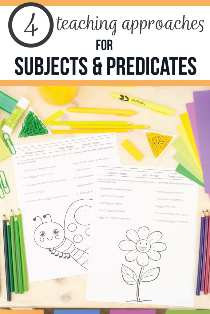 add fun subject and verb activities to language arts