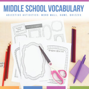 middle school vocabulary adjectives