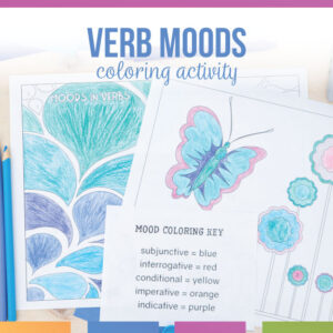 moods in verbs coloring activities