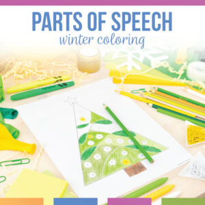 Parts of Speech Coloring Sheet for Winter