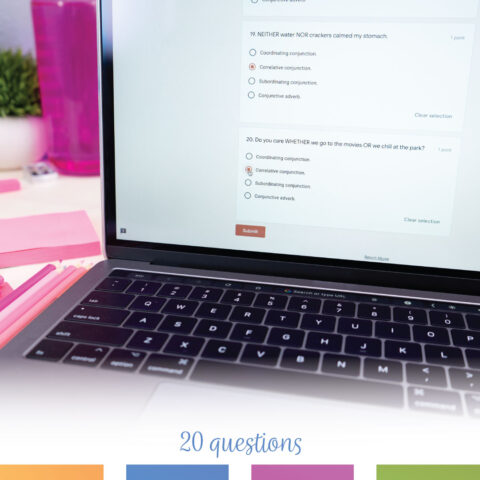 Conjunction Self-Grading Form | Quiz over Conjunctions – Language Arts ...