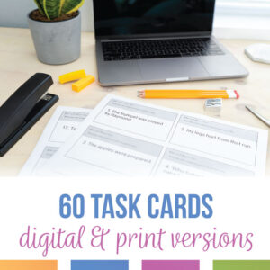 verb voice task cards