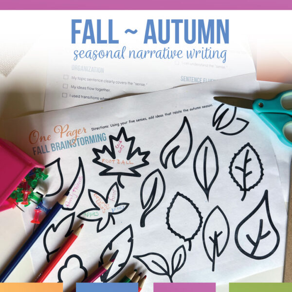 fall writing narrative activity for middle school